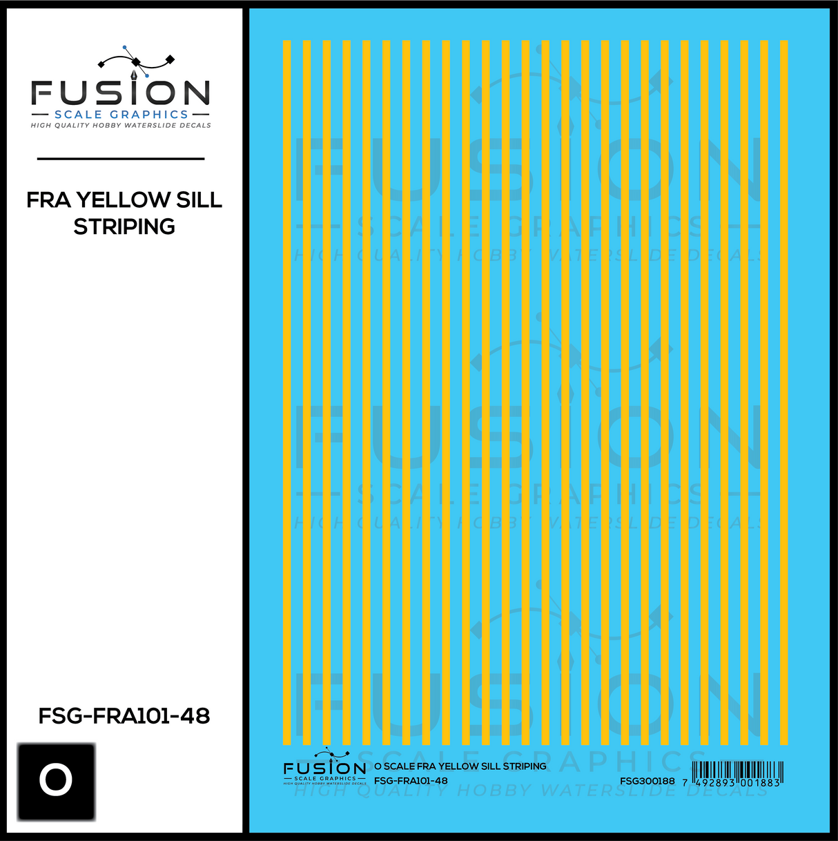 O Scale FRA Yellow Safety Sill Striping Decal Set