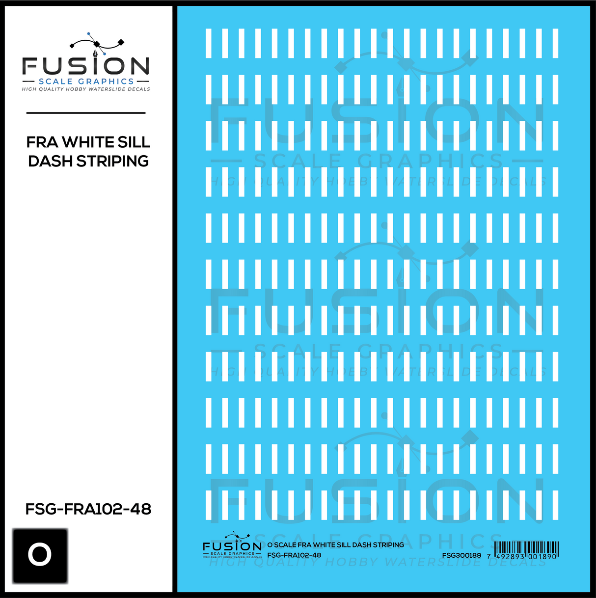 O Scale FRA White Safety Dash Sill Striping Decal Set