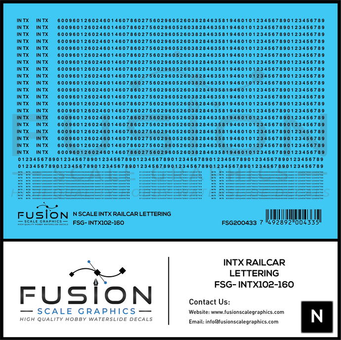 N Scale INTX Railcar Lettering Decal Set – Fusion Scale Graphics