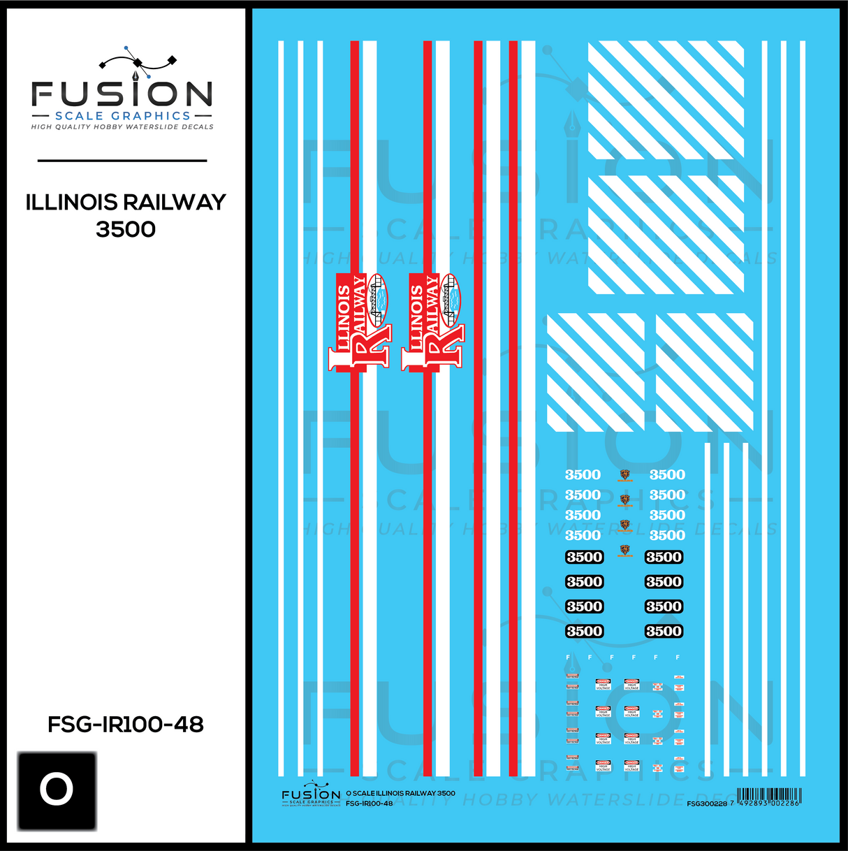 O Scale Illinois Railway EMD GP35 Locomotive Decal Set