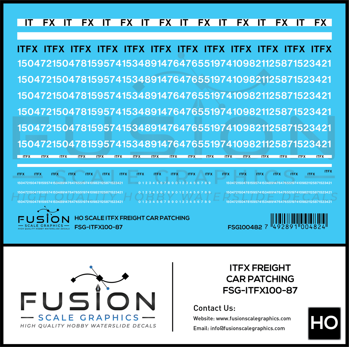 HO Scale ITFX Freight Car Reporting Marks Patching Decal Set