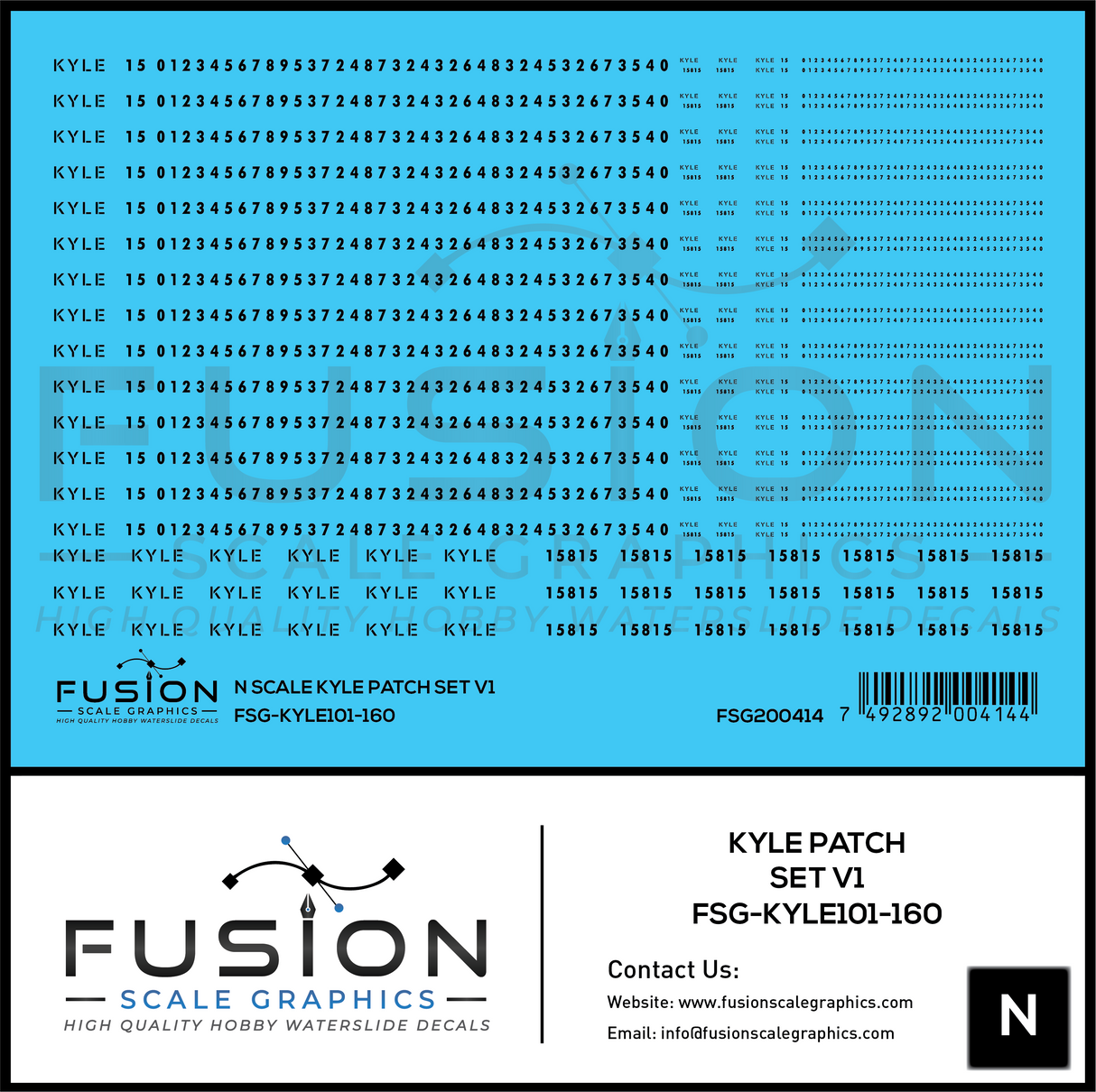 N Scale KYLE Patch Decal Set V1