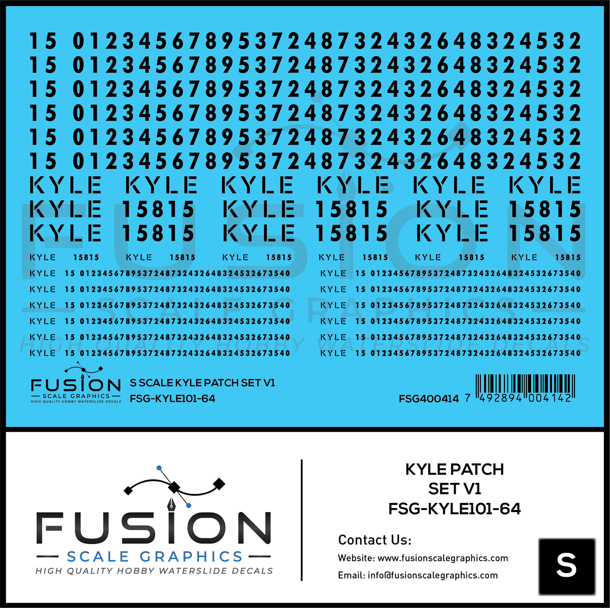 S Scale KYLE Patch Decal Set V1