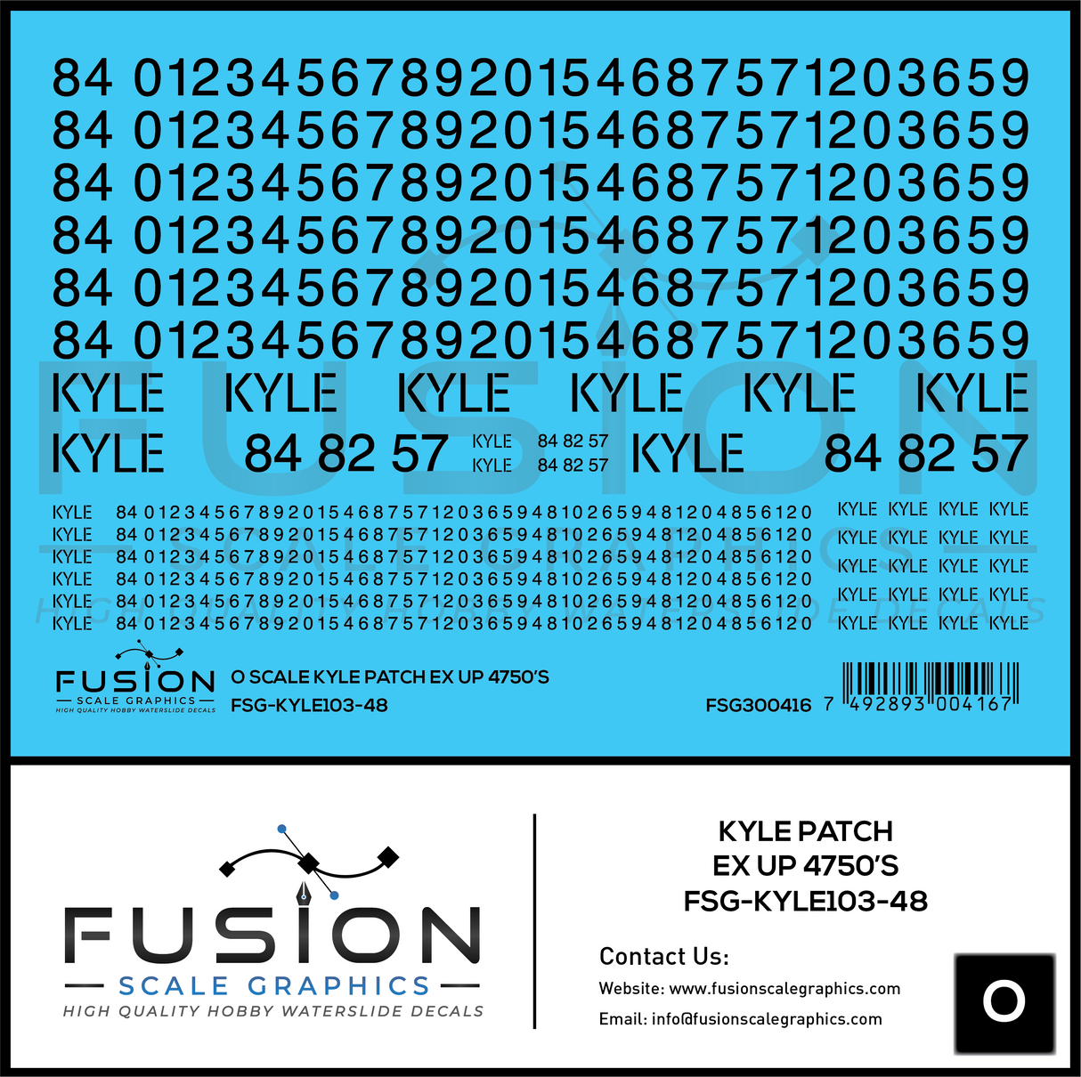 O Scale KYLE Ex UP 4750's Patching Decal Set
