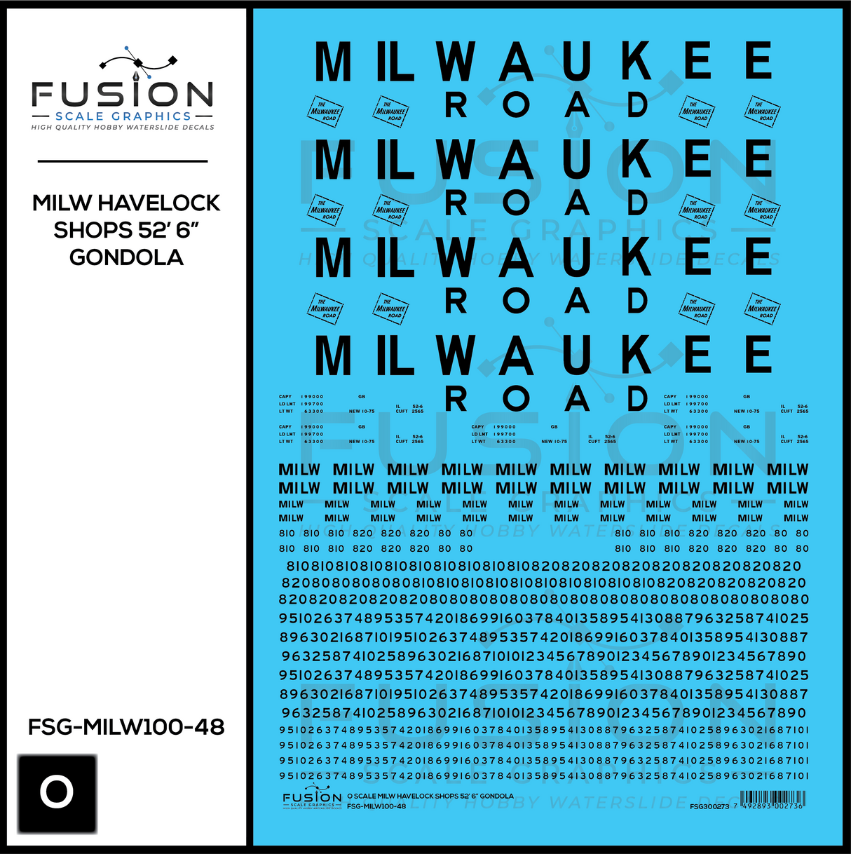 O Scale Milwaukee Road Havelock Shops 52' 6" Gondola Decal Set