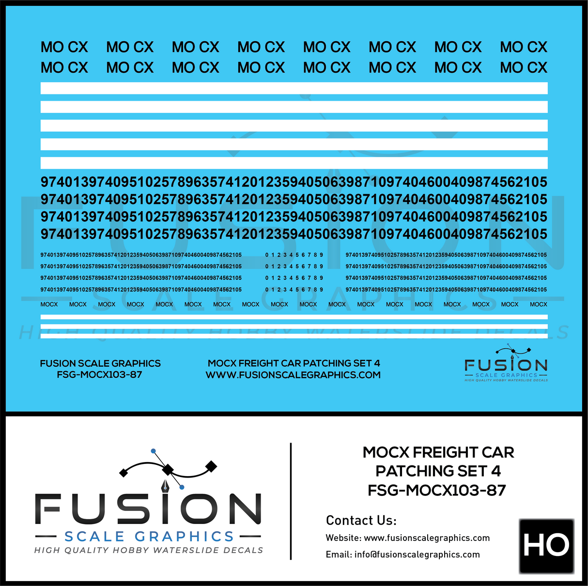 HO Scale MOCX Covered Hoppers Patching Decal Set 4