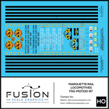HO Scale Marquette Rail Locomotives Decal Set