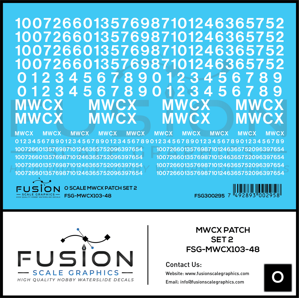 O Scale MWCX Freight Car Patching Decal Set 2