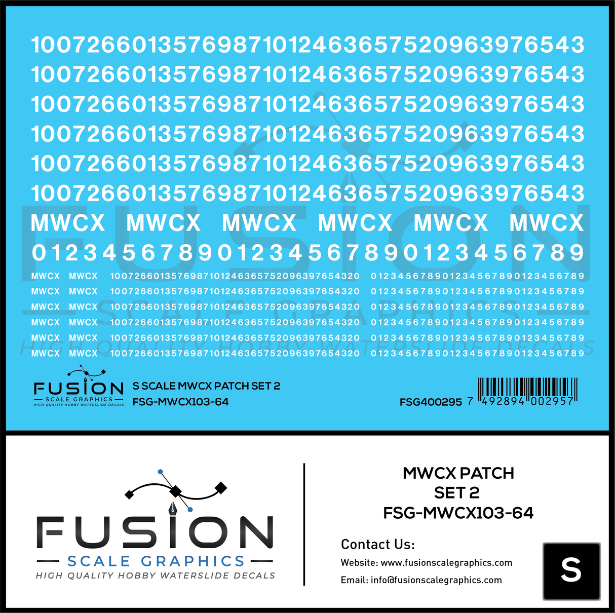 S Scale MWCX Freight Car Patching Decal Set 2