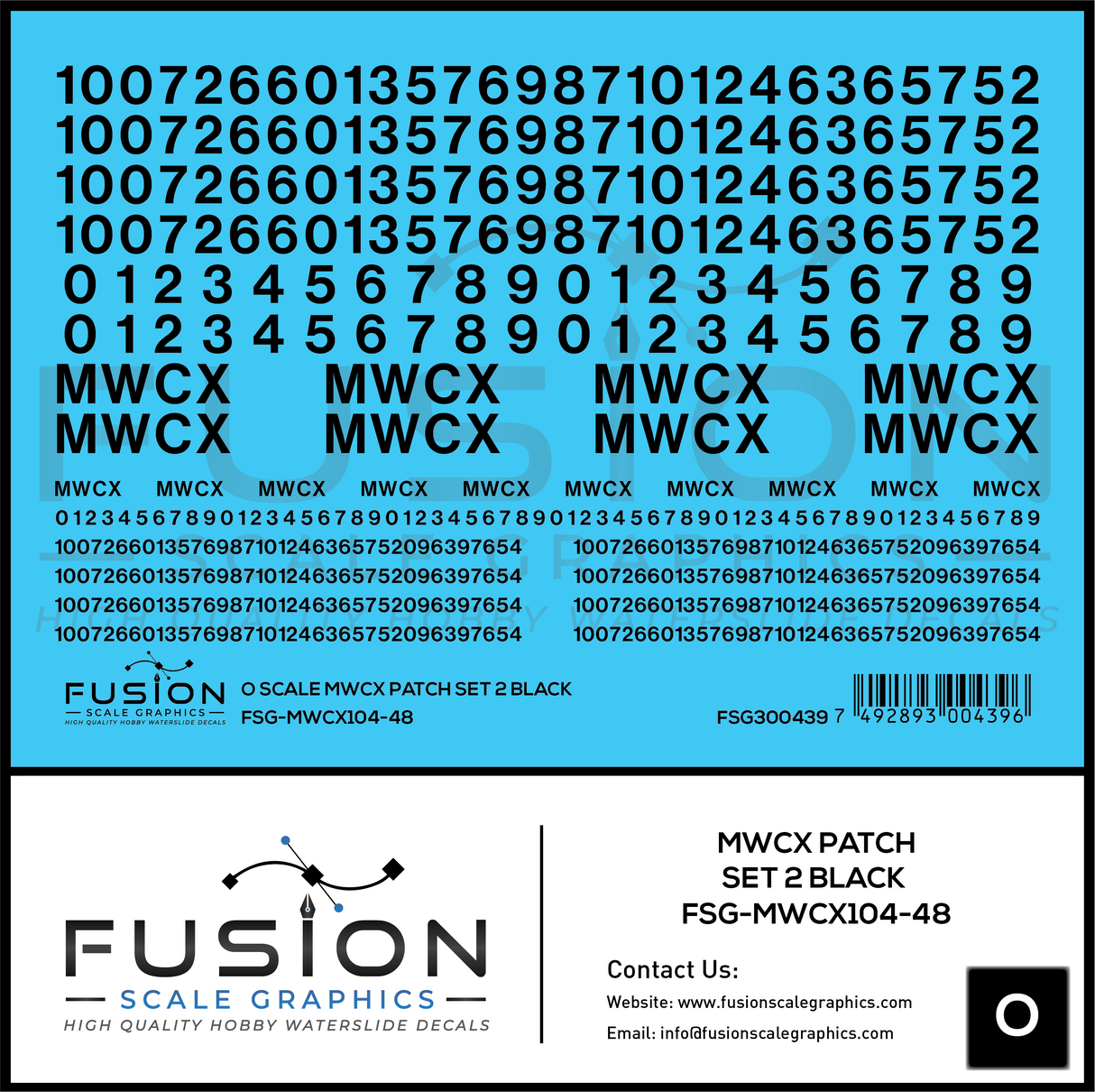 O Scale MWCX Freight Car Patching Decal Set 2 Black