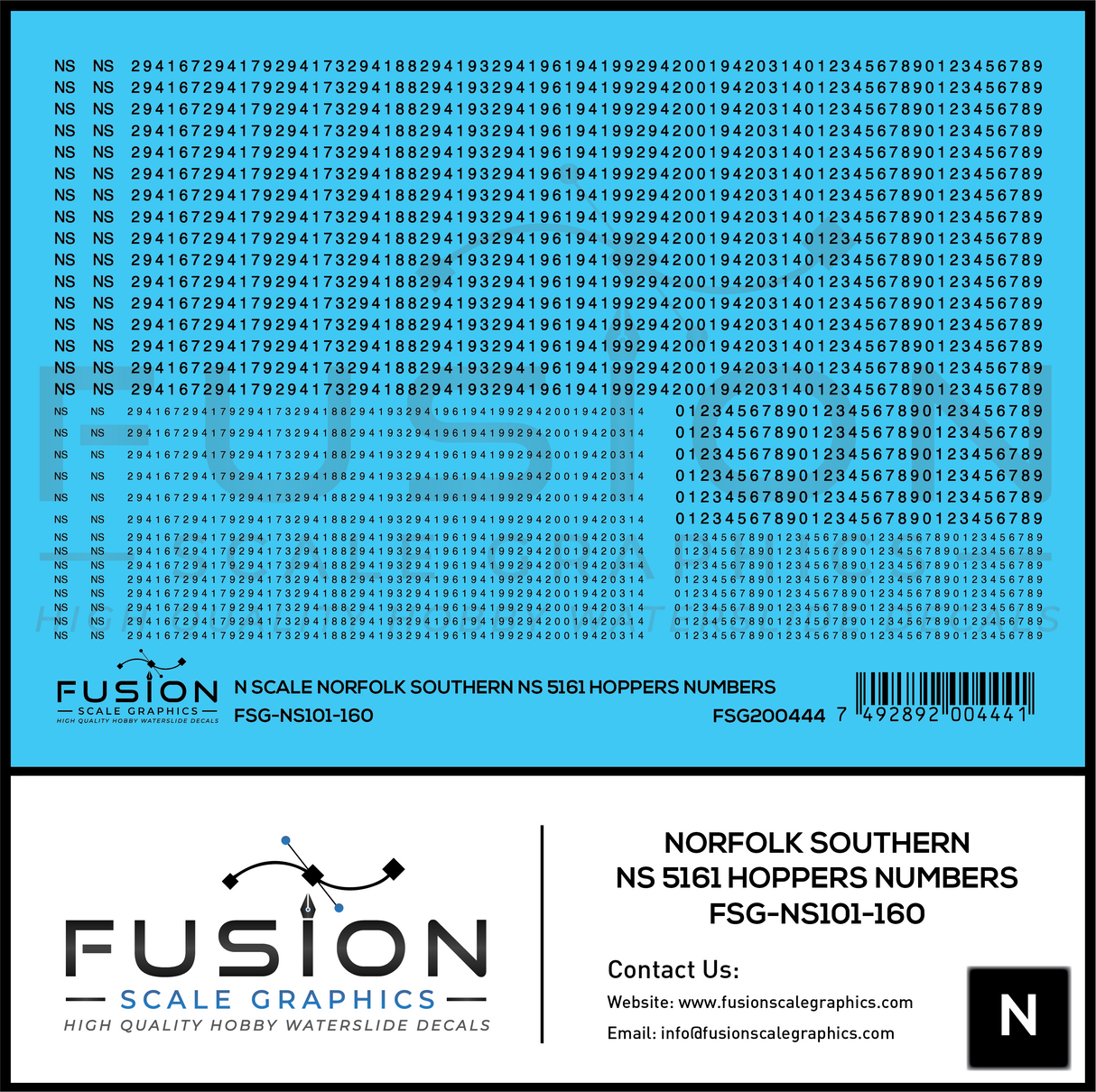 N Scale Norfolk Southern 5161 Hopper Renumbering Decal Set