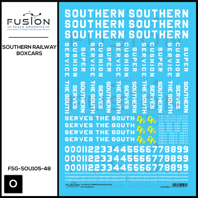 O Scale Southern Railway Boxcars Decal Set