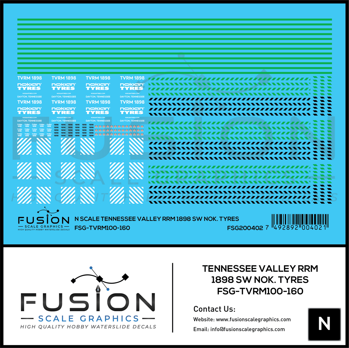N Scale Tennessee Valley Railroad Museum 1898 Nokian Tyres Decal Set