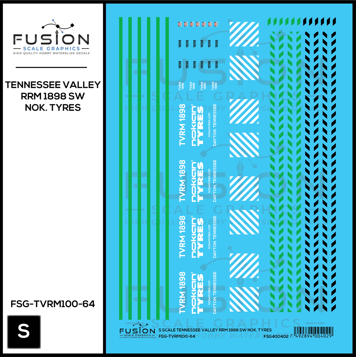 S Scale Tennessee Valley Railroad Museum 1898 Nokian Tyres Decal Set