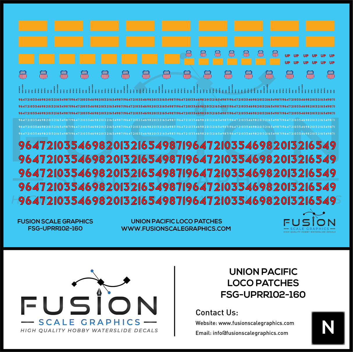 N Scale Union Pacific Locomotive Patching Decal Set