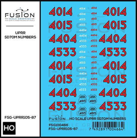 HO Scale Union Pacific UPRR Heritage SD70M Locomotive Numbers