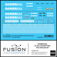 HO Scale Rainier Rail Ex NS GP38-2 Locomotives Decal Set