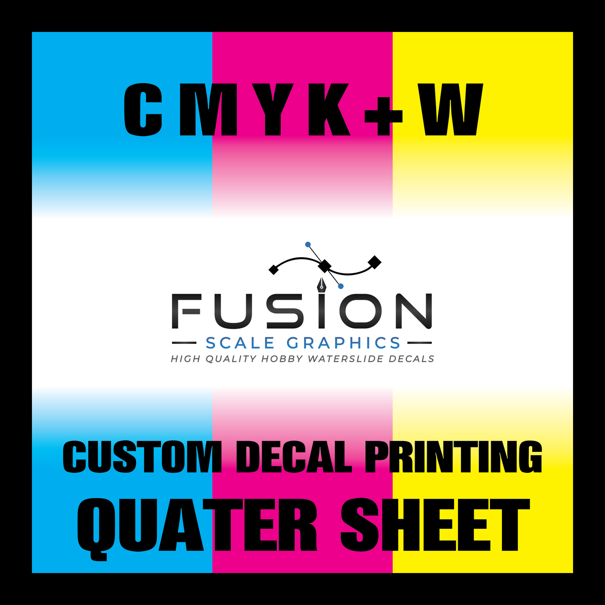 Fusion Scale Graphics Custom Waterslide Decal Printing A6 Quarter Sheet Sheet