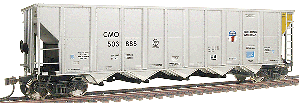 O Scale UP/CMO Style RD-4 Coal Hopper White Dashes Reflective Decal Set