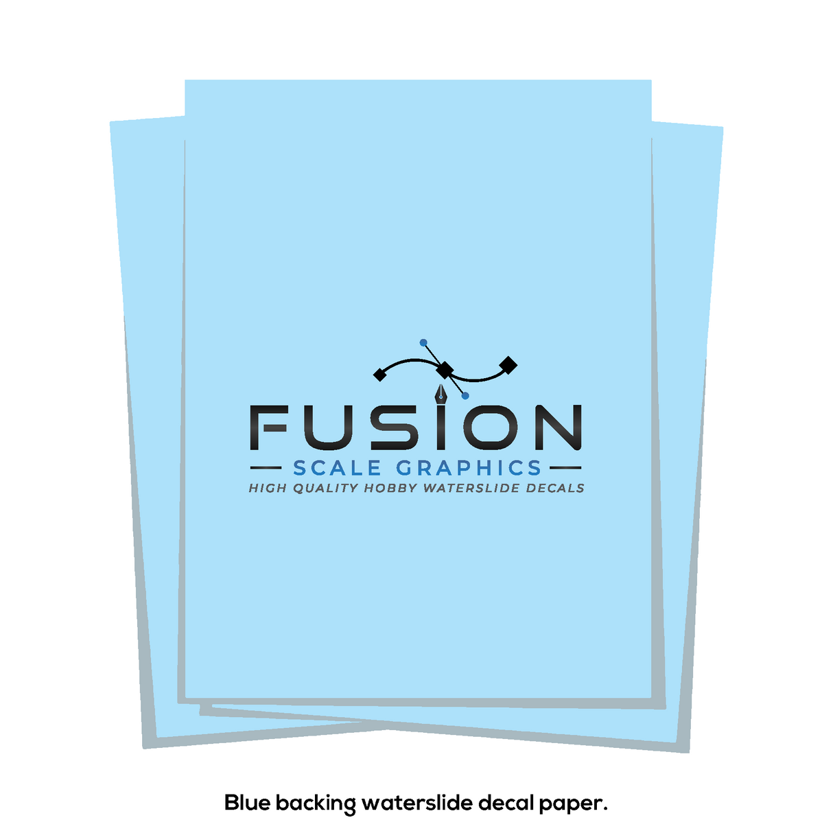 Fusion Scale Graphics Blue Backing Waterslide Decal Paper 1 Sheet