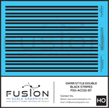HO Scale Genesee and Wyoming Style Double Black Stripes Decal Set
