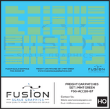 HO Scale Freight Car Patches Set 1 Mint Green Decal Set