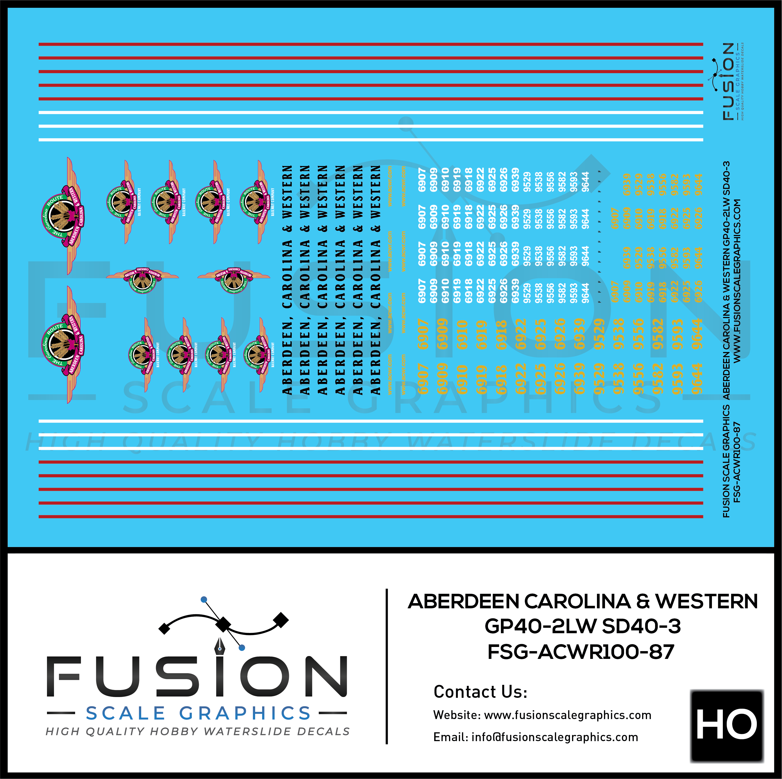HO Scale Aberdeen Carolina and Western EMD GP40-2WL SD40-3 Locomotives ...
