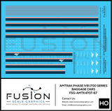 HO Scale Amtrak Phase IVb 1700 Series Baggage Cars Decal Set
