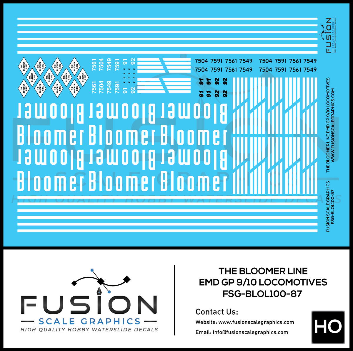 Fusion Scale Graphics: Model Train Decals | Custom Waterslide Decals