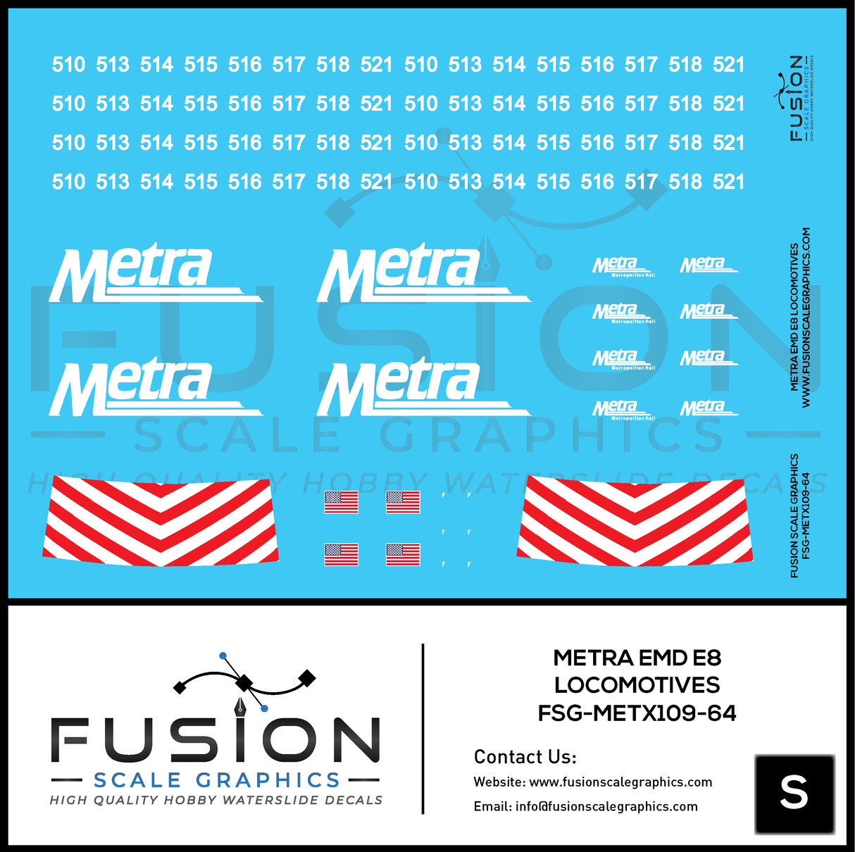 Metra EMD E8 Locomotives Decal Set