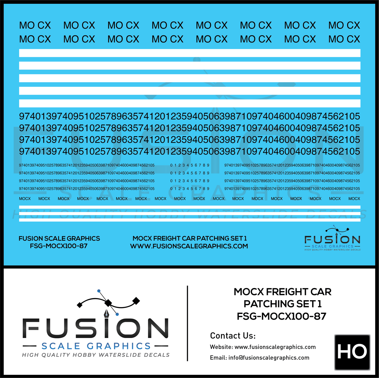 HO Scale MOCX Covered Hoppers Patching Decal Set 1