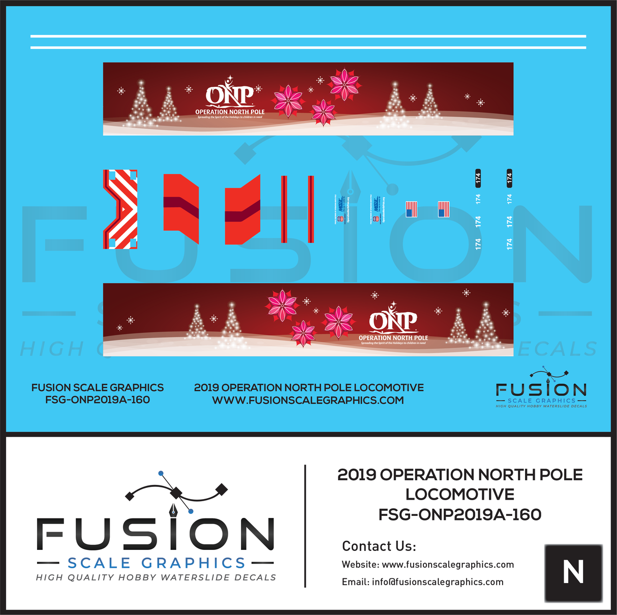 N Scale Operation North Pole 2019 Locomotive Decal Set