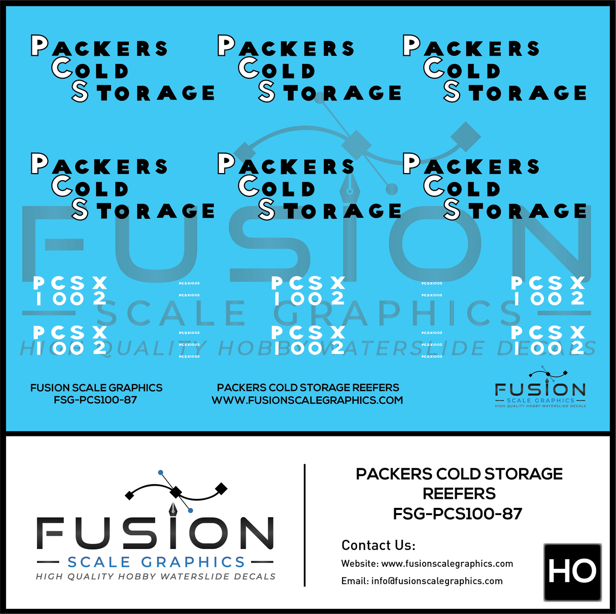HO Scale Packers Cold Storage Reefer Car Decal Set