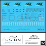 HO Scale ABF Freight Modern 53' Containers Decal Set