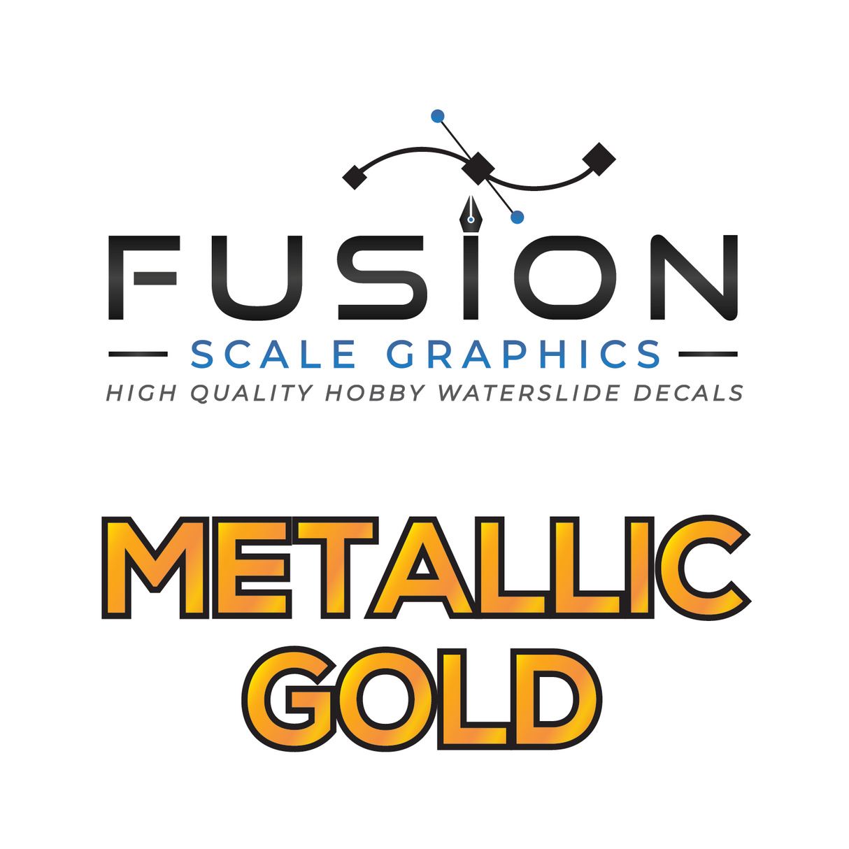 Fusion Scale Graphics Custom Metallic Gold Waterslide Decal Printing Quarter Sheet A6